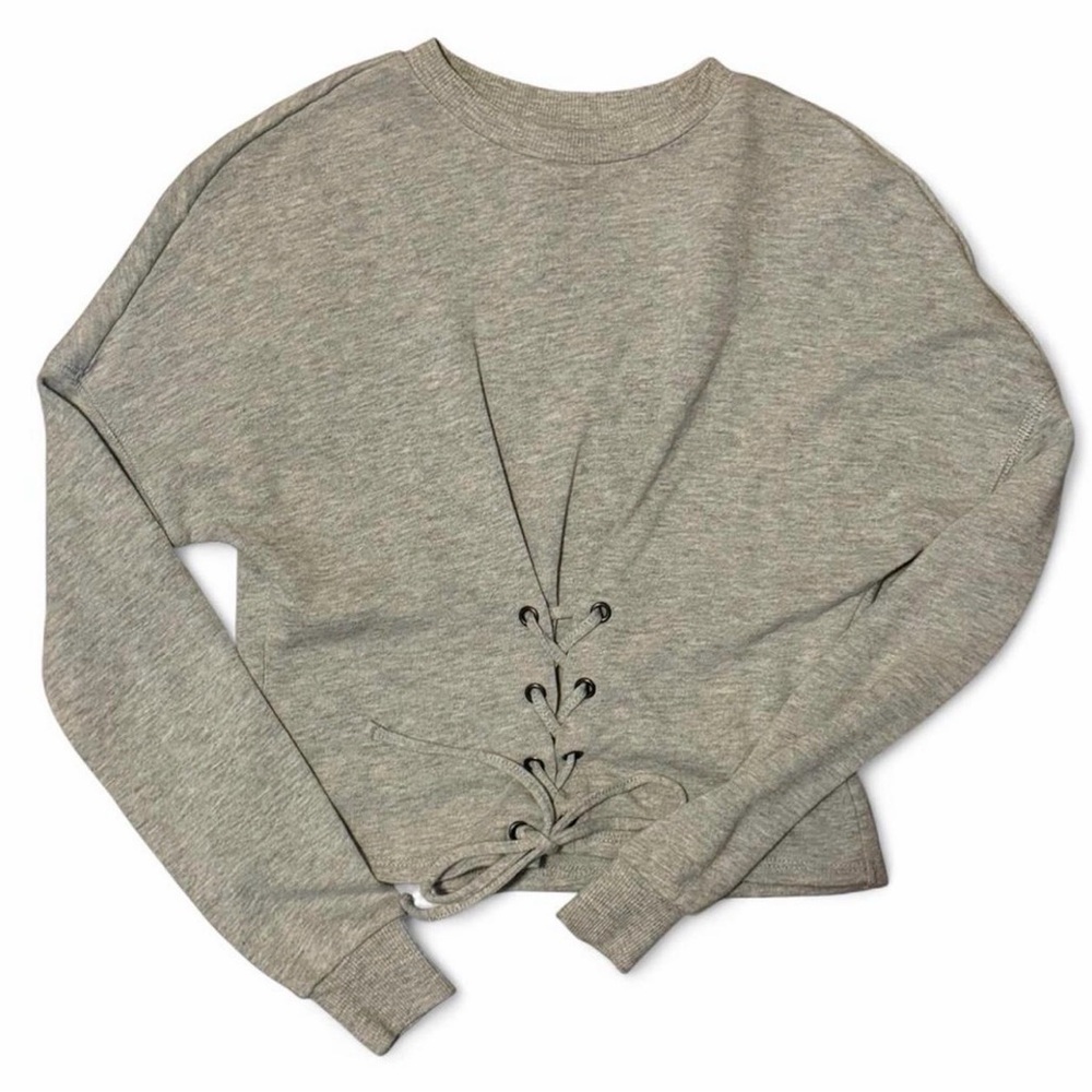 love, Fire Gray Lace-Up Sweatshirt